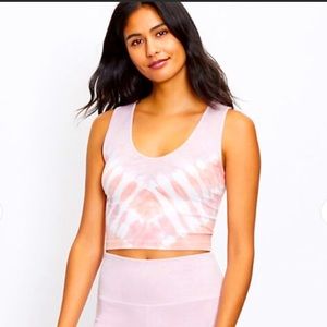 Pink tie dye V-neck cropped tank